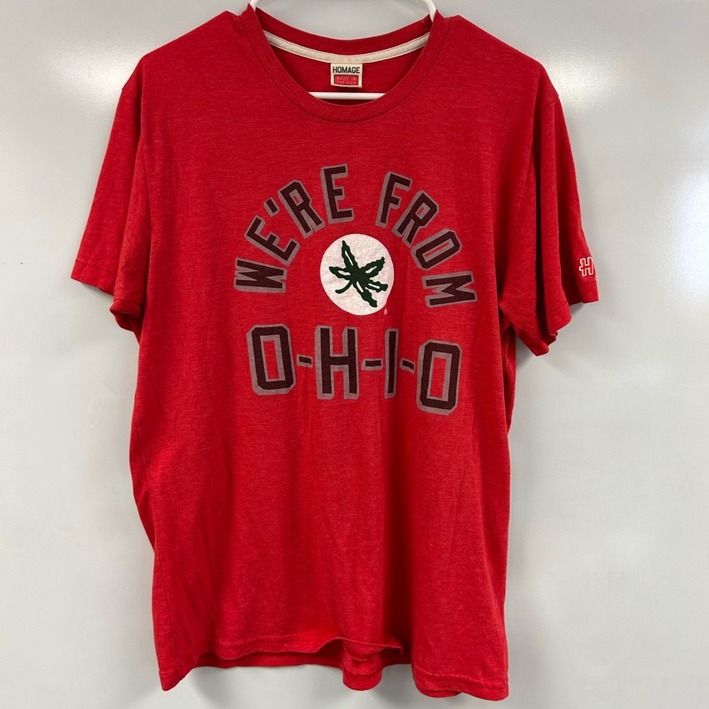Homage Men’s We're From O-H-I-O OSU Buckeyes Red T Shirt-L